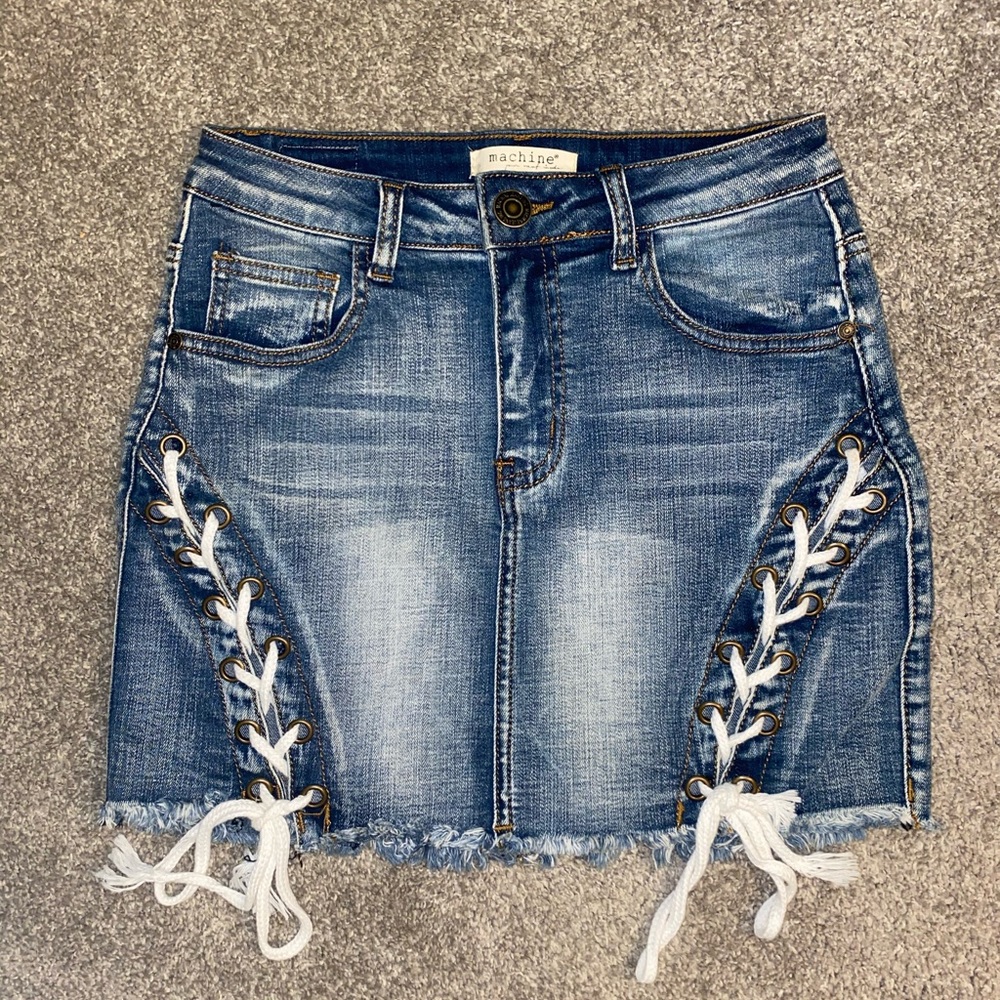 “Machine” Jean Skirt